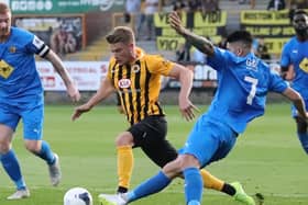 Jordan Thewlis scored twice for the Pilgrims.