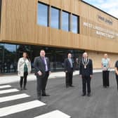 Coun Giles McNeill (second left) at the official opening of the Market Rasen centre back in July.