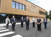 Coun Giles McNeill (second left) at the official opening of the Market Rasen centre back in July.