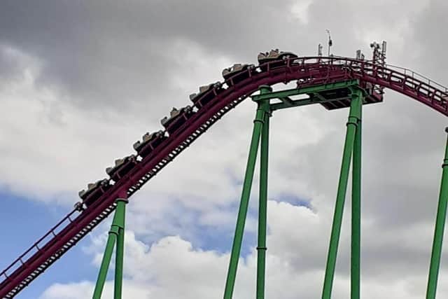 Passengers had to be evacuated when a rollercoaster at Fantasy Island in Ingoldmells got stuck.