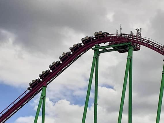 Passengers had to be evacuated when a rollercoaster at Fantasy Island in Ingoldmells got stuck.