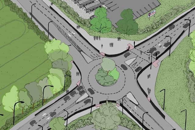 Illustration of the improvements at Toll Bar roundabout