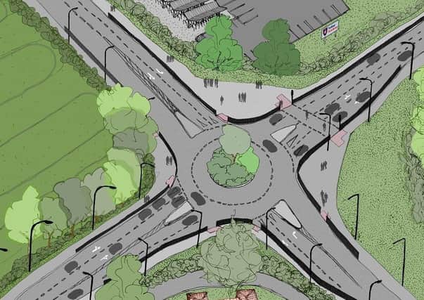Illustration of the improvements at Toll Bar roundabout