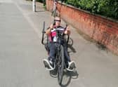 On yer bike - Pete Linnett will attempt to hand-cycle from Leicester to Skegness.