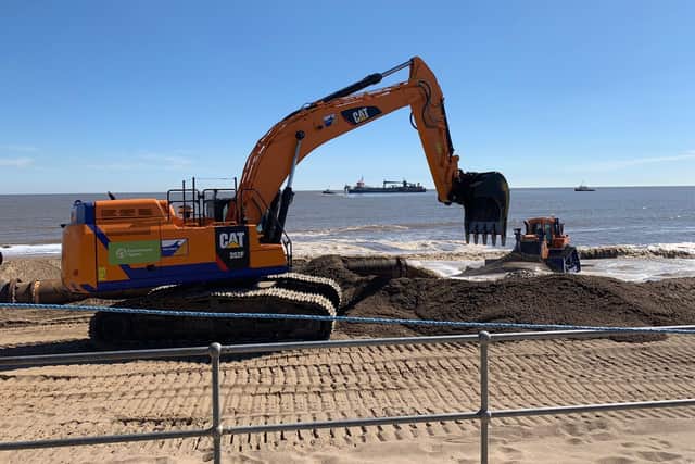 400,000 cubic metres of sand have been pumped on to Lincolnshire beaches.