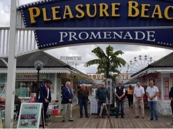 SUDS councillors visiting Bottons Pleasure Beach.