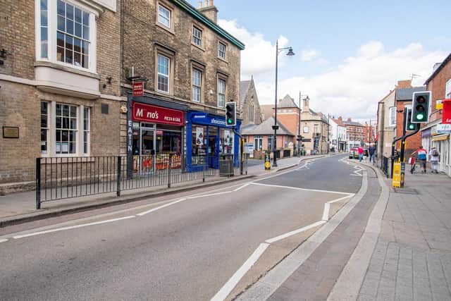 Barriers look set to be removed from the pedestrian crossing on Southgate to remove a pinch point on the pavement.. EMN-200308-173144001