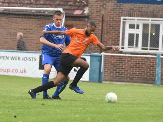 Kyle Watkins in action against Lutterworth.