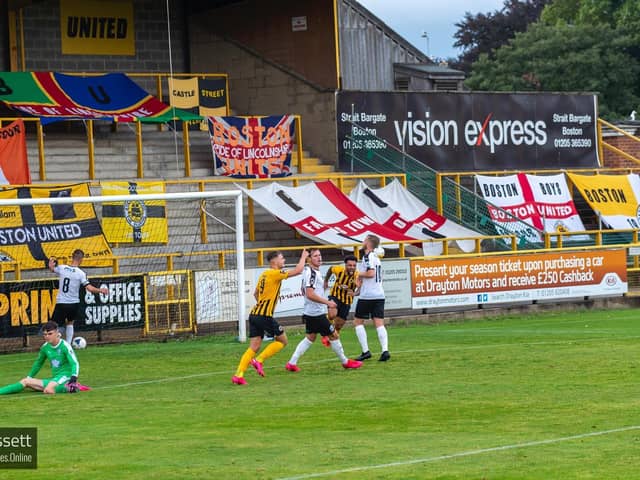Boston United host Altrincham at York Street. Photo: @russelldossett (www.sportspictures.online)