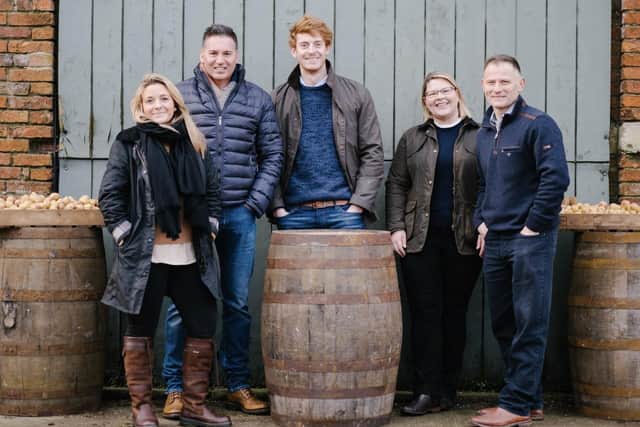Elsham Wold Distillery team: Emma Hamilton, Richard Arundel, Matthew Hamilton, Jo Mordue and Ben Mordue.