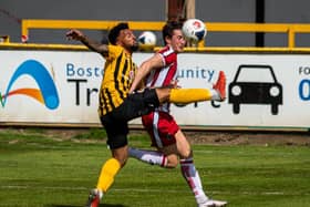 Jay Rollins battles during Saturday's defeat. Photo: Michael Ripley.