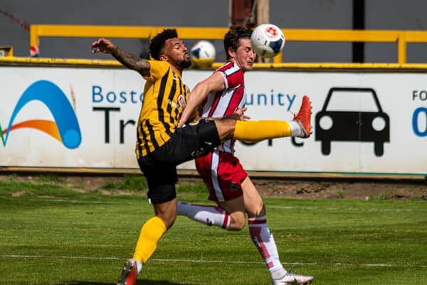 Jay Rollins battles during Saturday's defeat. Photo: Michael Ripley.