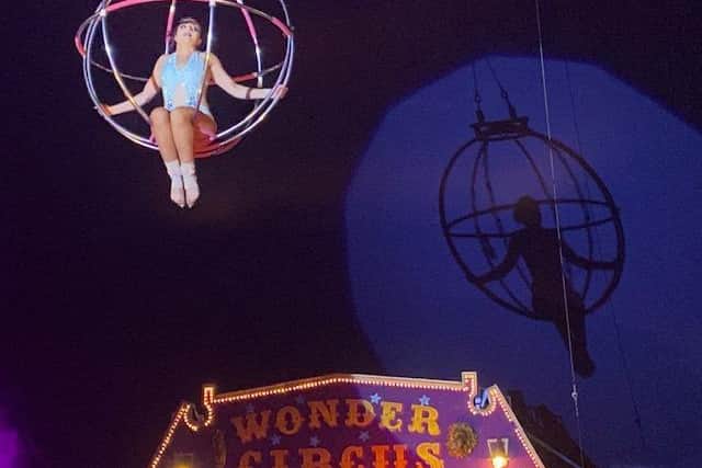 High flier - one of the breathtaking acts at the Wonder Circus. -