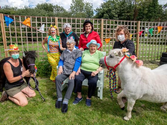 Ponies called in to say hello to residents as part of a Chapel St Leonard's care home's carnival.