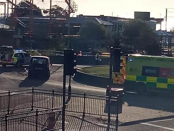 Scene of the accident near the Clock Tower in Skegness. If you witnessed it, police would like to hear from you.