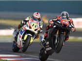 Tom Neave (68) does battle with brother Tim at Donington Park. Photo: Dave Yeomans.