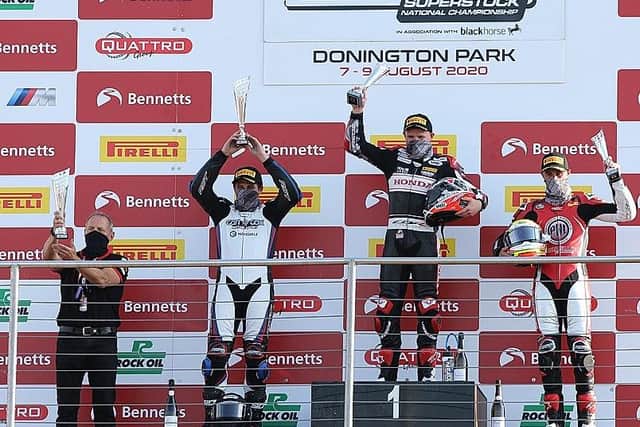 Tom celebrates a memorable day. Pic by Dave Yeomans.
