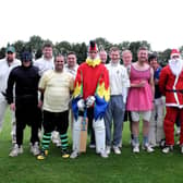 Members of Heckington Cricket Club before their charity match in aid of Macmillan Cancer Support. Photo: 2377mf