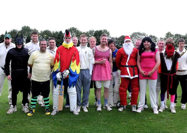 Members of Heckington Cricket Club before their charity match in aid of Macmillan Cancer Support. Photo: 2377mf