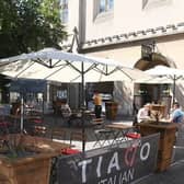 An example of pavement's used for tables in Sleaford