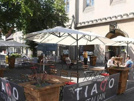 An example of pavement's used for tables in Sleaford