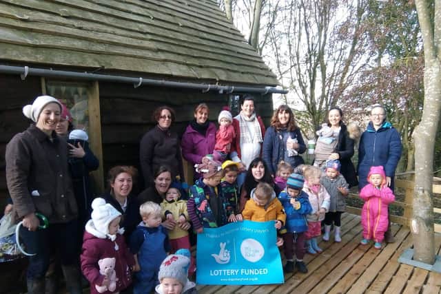 Celebrating the Lottery grant at the ECO centre.