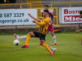Andi Thanoj in action in the play-off final. Photo: Michael Ripley.