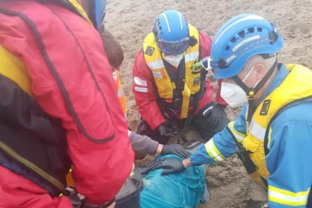 The RNLI and Coastguard assisted in returning the porpoise back to sea.