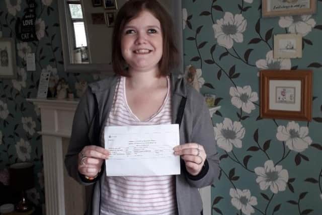 Alice Gresswell has celebrated achieving a grade 7 in GCSE higher maths at Stamford College, having lost her sight five years ago. EMN-200820-155311001