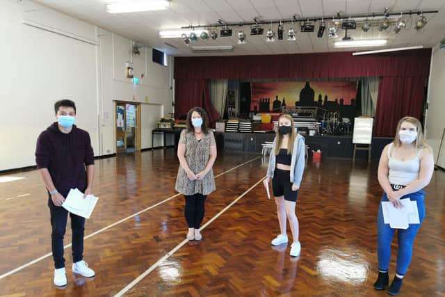 Some of the students with their results