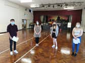 Some of the students with their results