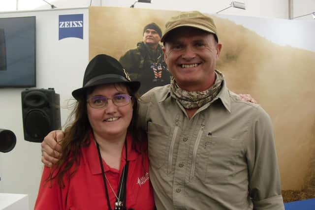 Katherine with TV wildlife presenter Simon King.