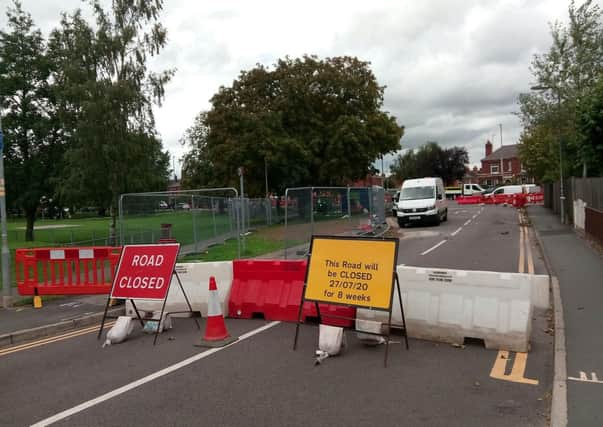 The roadworks in Woodville Road.