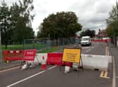 The roadworks in Woodville Road.