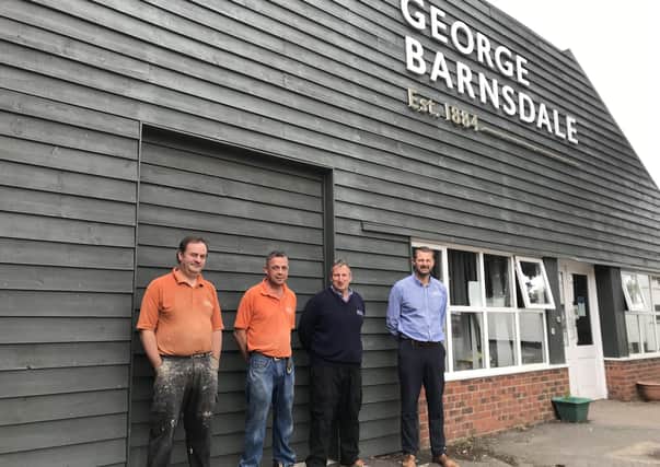 Three decades’ service to George Barnsdale, of Donington, each, (from left) Mike Stothard, John Scrupps, Darren Templeman, and Steve Dixon.