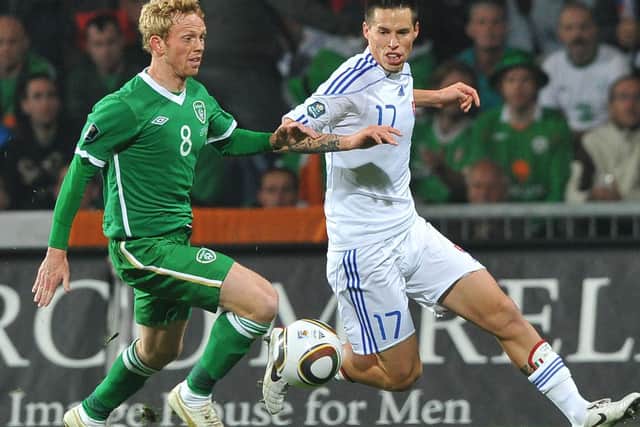 Chasing down Slovakia's Marek Hamsik. Photo: Getty Images