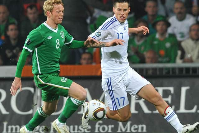 Chasing down Slovakia's Marek Hamsik. Photo: Getty Images