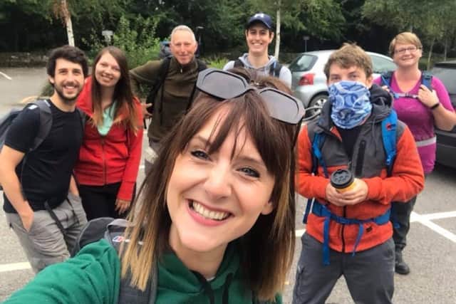 Several members of the fundraising team during a practice hike, ahead of their Yorkshire Three Peak challenge this weekend.