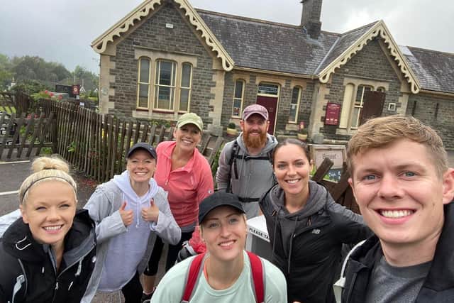Several members of the fundraising team during a practice hike, ahead of their Yorkshire Three Peak challenge this weekend.