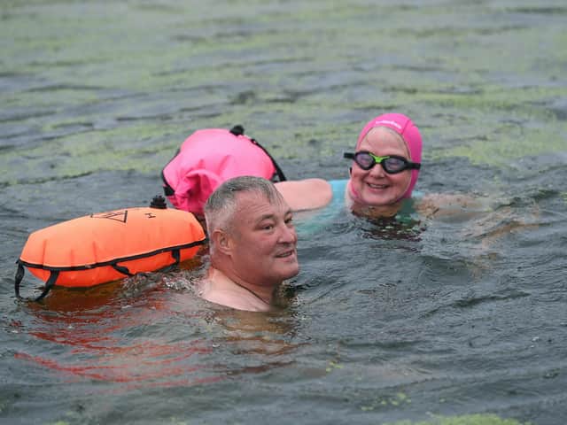 A bit of weed didn't stop Mark and Sheila Deith. at Tattershall Bridge.