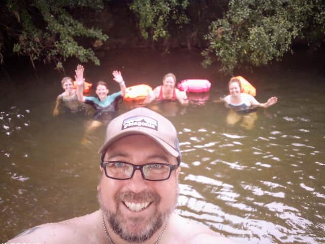 Shayne Taylor swimming with the LOST group at Tinwell, on the outskirts of Stamford.