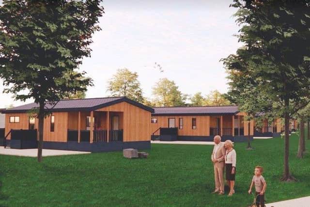 Artistic impression of the proposed lodges near the Brackenborough Hotel.