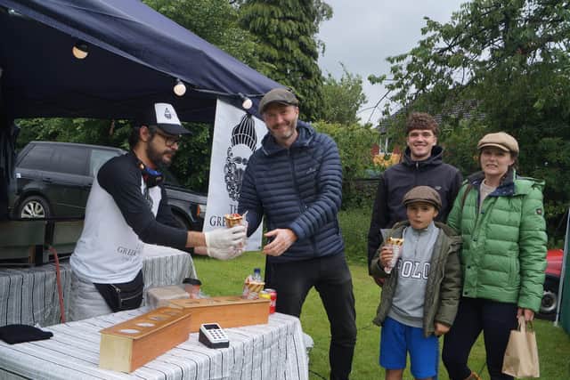 Caistor Mayor, Jon Wright and family enjoying a previous street market event
