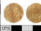 A medieval gold coin found at Wainfleet St Mary.