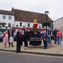 Town councillors admire the work done by craftsmen Colin Rust (centre left) and Graham Bridges. EMN-200209-172824001