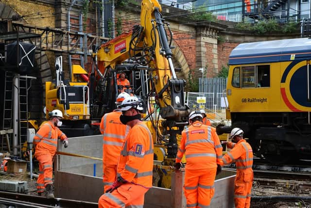 Work on Camden Sewer running beneath the tracks at King's Cross. Photo: Simon Miles EMN-200309-130115001