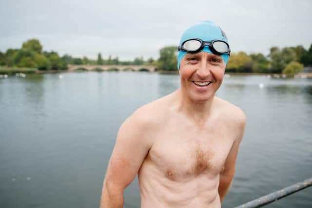 Captain Harry Grantham before an early morning training swim. Photo: British Army. EMN-200409-211451001