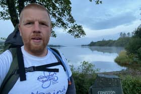 Stacey Whitworth in Coniston, in the Lake District, before heading all the way to Louth.