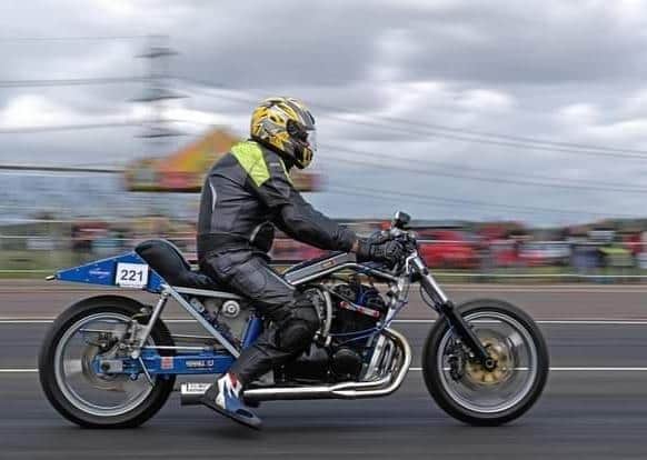 Nigel Limb hitting some hair-raising speeds on the 'dragster' challenge