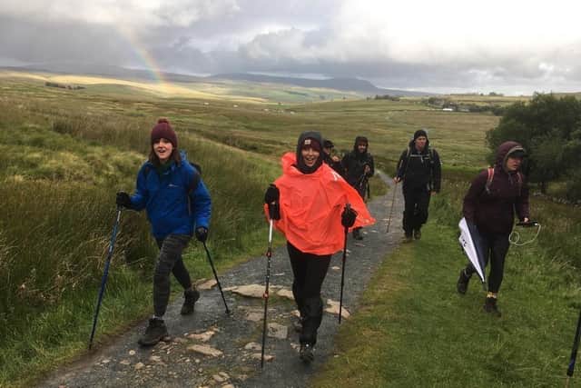 The team during the Yorkshire Three Peaks challenge.